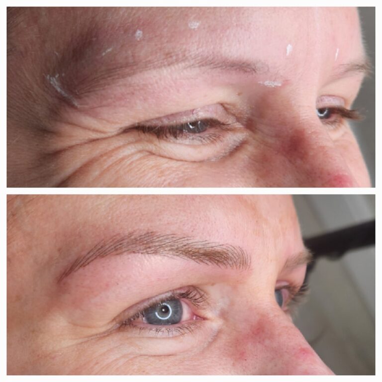 Semi-permanent brows before and after – Skinful Aesthetics, Great Yarmouth